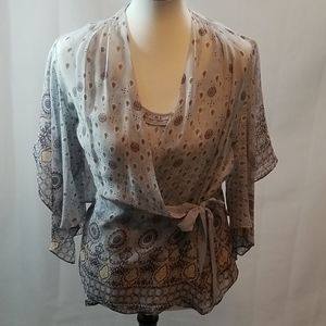 Maxime 2-Piece Blue Top/Wrap Size M